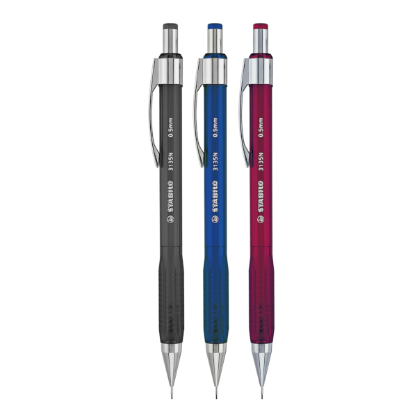 Карандаш механический 0,5мм HB, пластик. корп., ассорти 3135 Stabilo