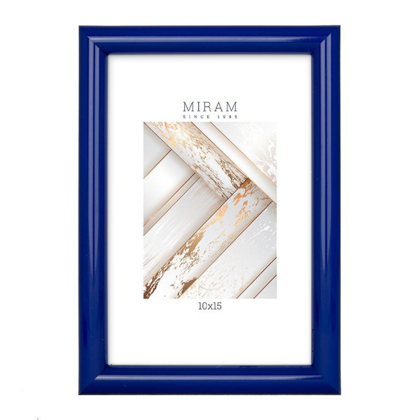 Фоторамка 10*15 пластик, багет 14мм, синий, вставка пластик, ножка 642070-4 МИРАМ