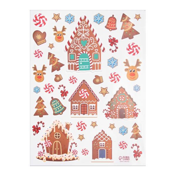 Наклейка декоративные "Пряничные домики" 30*40см 10229043 Арт Узор