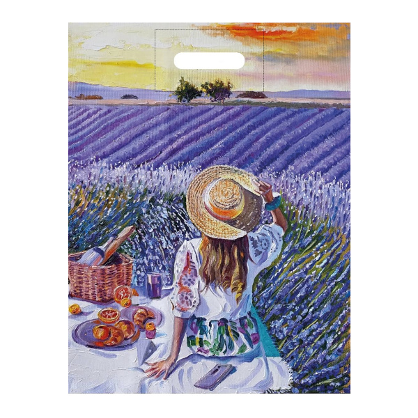 Пакет полиэтиленовый 36,5*48см "Прованс" 50мкм, вырубная ручка ПО-0097 Миленд