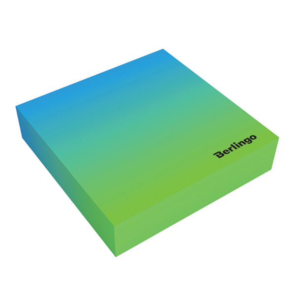 Блок для записей Berlingo "Radiance" 200л, 85*85*20мм, голубой/зеленый LNn_00050