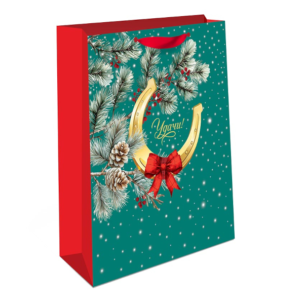 Пакет бумажный 22,3*18*10см "Удачи! Подкова" 1312.948 Арт Дизайн