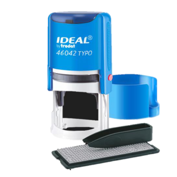Печать самонаборная 1,5круга Ideal 46042/DB TYPO R1,5, синяя, 1 касса букв 6005