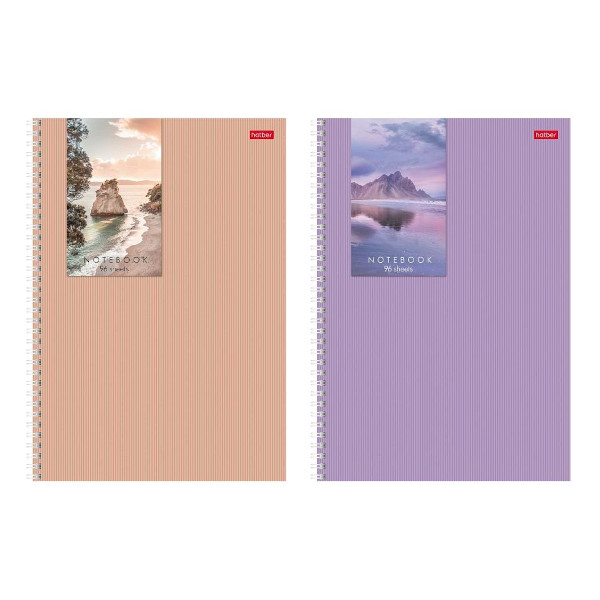 Тетрадь 96л А4 клетка/гребень "Прикосновение к природе" картон, ассорти, перф. 96Т4лВ1гр Hatber