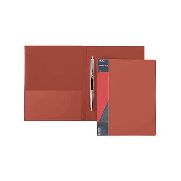 Папка с пружинным скоросшивателем, пластик А4 700мкм "Standart" красный, карман AH4_00115 Hatber