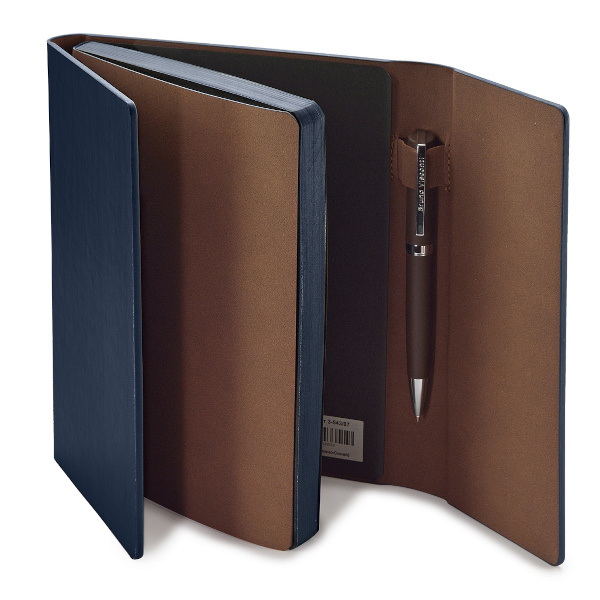 Ежедневник А5 не дат Bruno Visconti "Waltz" сшивка, тв.обл., иск.кожа, синий 3-543/07