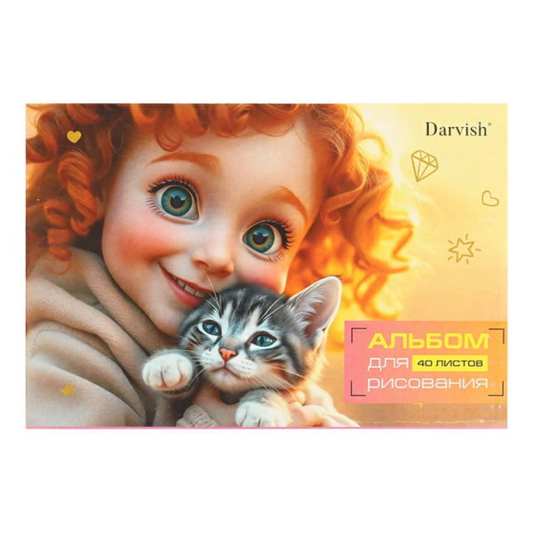 Альбом для рис 40л А4 "Милая девочка-4" 100г/м2, склейка DV-2741-4 Darvish