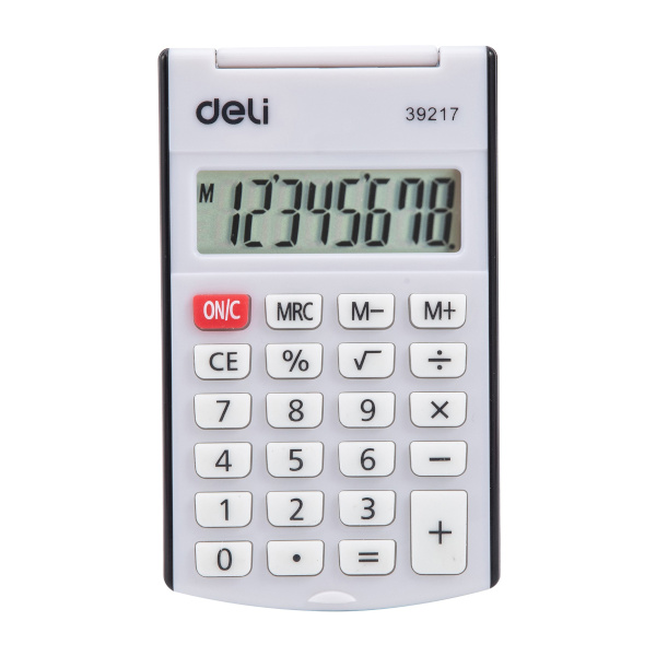 Калькулятор Deli E39217/BLACK (черный) карманный 8р, крышка