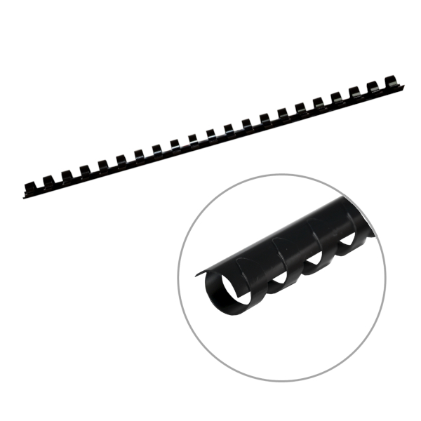 Пружина для переплёта пласт.  6мм (до 25л) черная 1шт