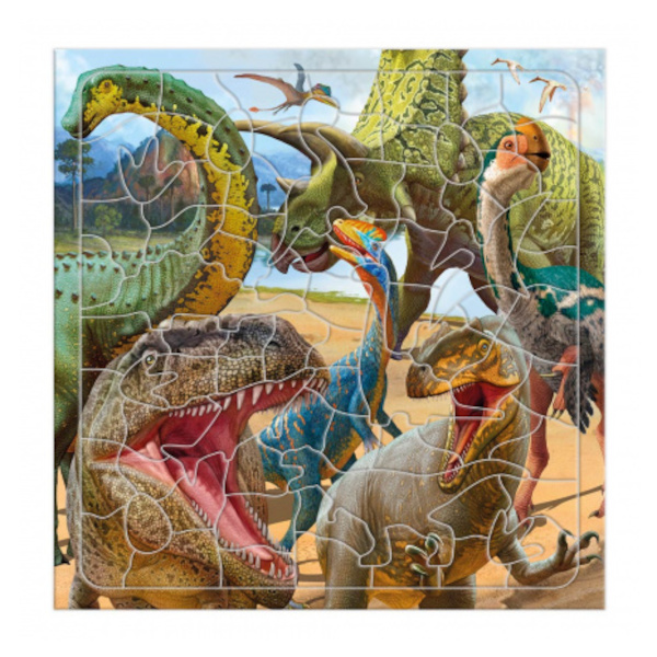 Пазлы 80 элем. "Динозавры" 300*305мм, подложка 4607177459097 ГеоДом