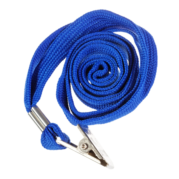 Шнур 45см, клип, текстиль, синий 284667 OfficeSpace (1шт)