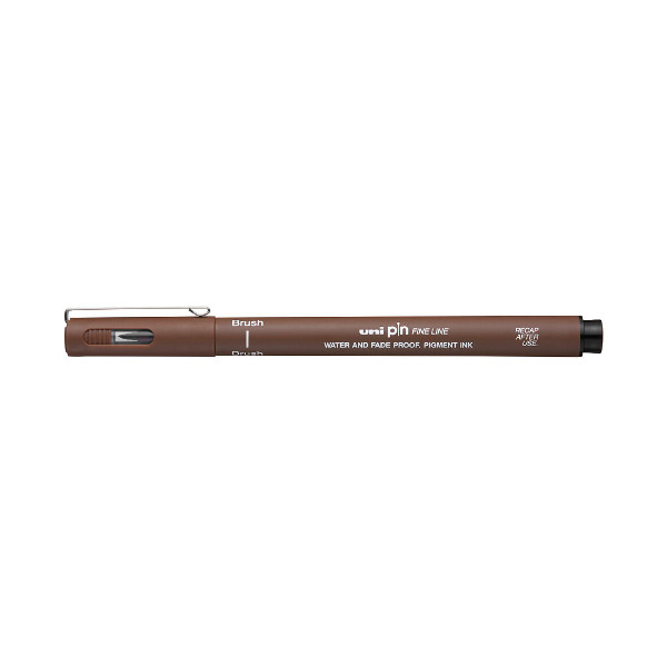Линер Uni Pin Fine Line Brush (кисть) сепия PIN Brush-200(S)Sepia