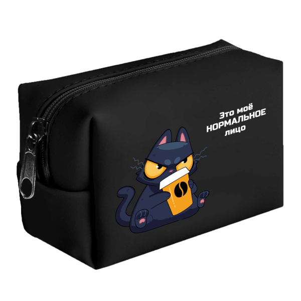 Кошелек детский "Кот с кофе" 10*7*5см, полиуретан, молния 72828 Феникс+