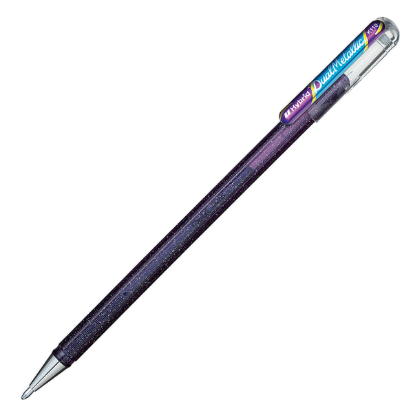 Ручка гелевая 1мм, фиолетовый/синий, фиолет. корп. "Hybrid Dual Metallic" K110-DVX Pentel