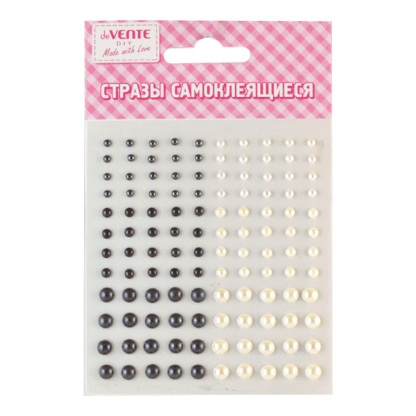 Стразы для декора самокл. "Жемчуг" 9,5*10,5см, белый/серый 8004061 deVENTE